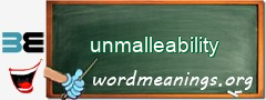 WordMeaning blackboard for unmalleability